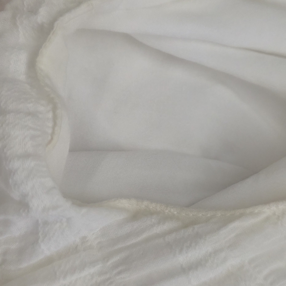 Vineyard Vines Medium White Textured Gauze Pom Pom Tunic Dress Lined Coastal - Picture 7 of 9
